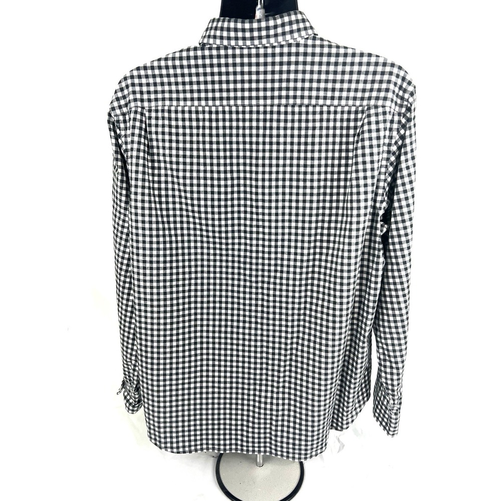 Old Navy button down shirt mens XL Long Sleeve Plaid Black - Picture 4 of 6